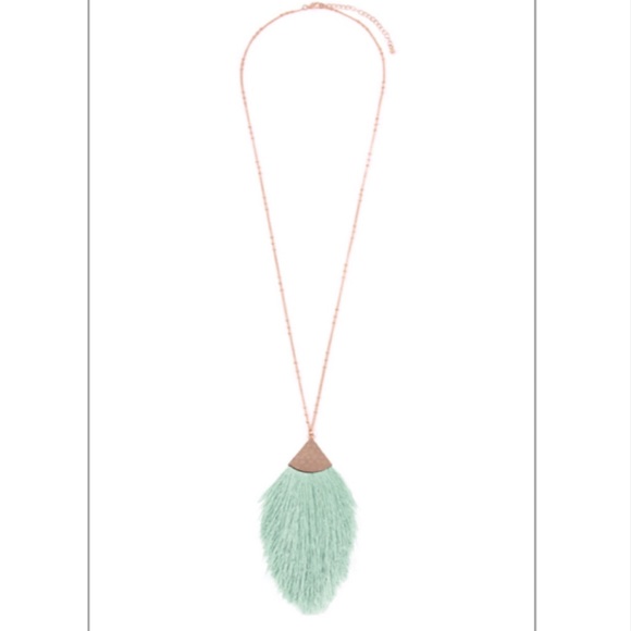 Jewelry - Mint Tassel Necklace